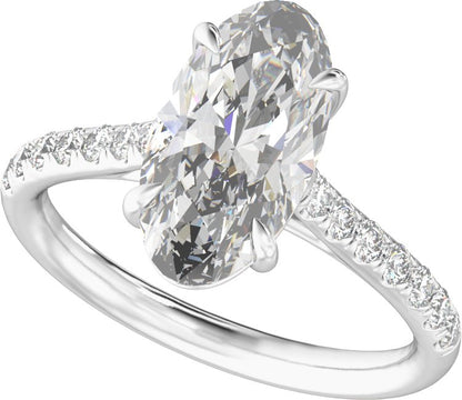 3 1/3 Ctw Lab-Grown Diamond Engagement Ring - White Gold - Lab Grown Diamond