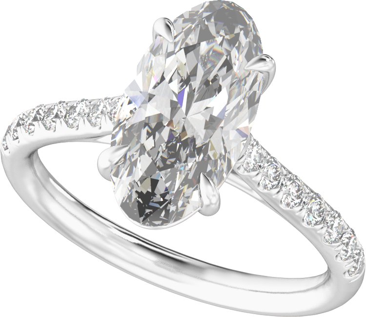 2 1/3 Ctw Lab-Grown Diamond Engagement Ring - White Gold - Lab Grown Diamond