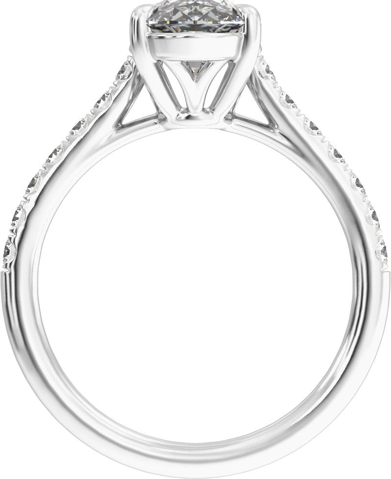 3 1/3 Ctw Lab-Grown Diamond Engagement Ring - White Gold - Lab Grown Diamond