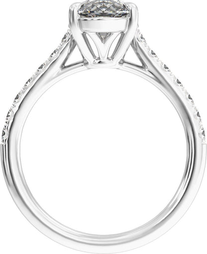 3 1/3 Ctw Lab-Grown Diamond Engagement Ring - White Gold - Lab Grown Diamond