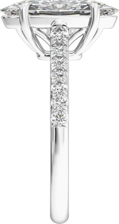 3 1/3 Ctw Lab-Grown Diamond Engagement Ring - White Gold - Lab Grown Diamond