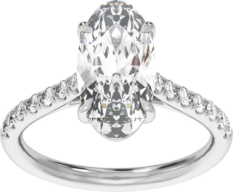 3 1/3 Ctw Lab-Grown Diamond Engagement Ring - White Gold - Lab Grown Diamond
