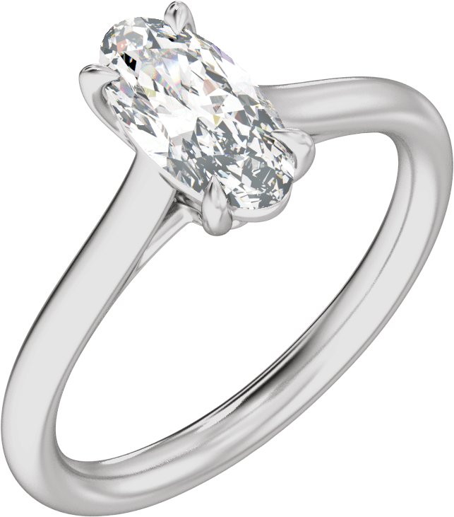 1 Ctw Oval Lab-Grown Diamond Engagement Ring