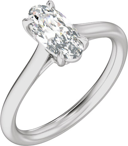 1 Ctw Oval Lab-Grown Diamond Engagement Ring