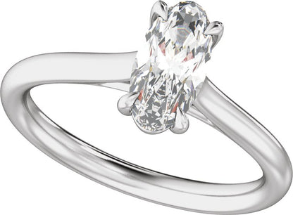 2 Ctw Emerald Lab-Grown Diamond Engagement Ring - White Gold - Lab Grown Diamond