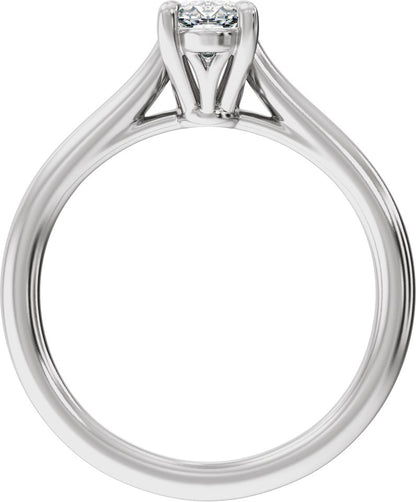 3 Ctw Emerald Lab-Grown Diamond Engagement Ring - White Gold - Lab Grown Diamond
