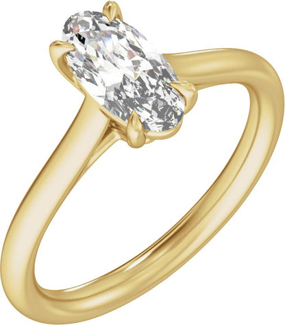 1 Ctw Oval Lab-Grown Diamond Engagement Ring