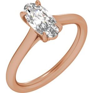 1 Ctw Oval Lab-Grown Diamond Engagement Ring