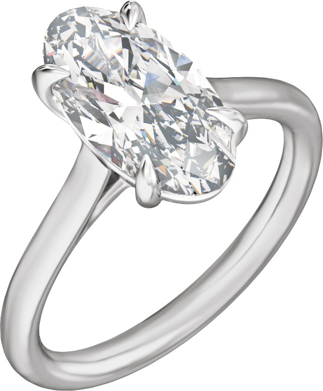 3 Ctw Oval Lab-Grown Diamond Engagement Ring