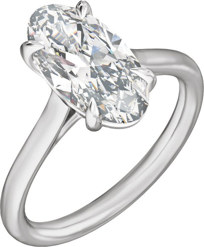 3 Ctw Oval Lab-Grown Diamond Engagement Ring