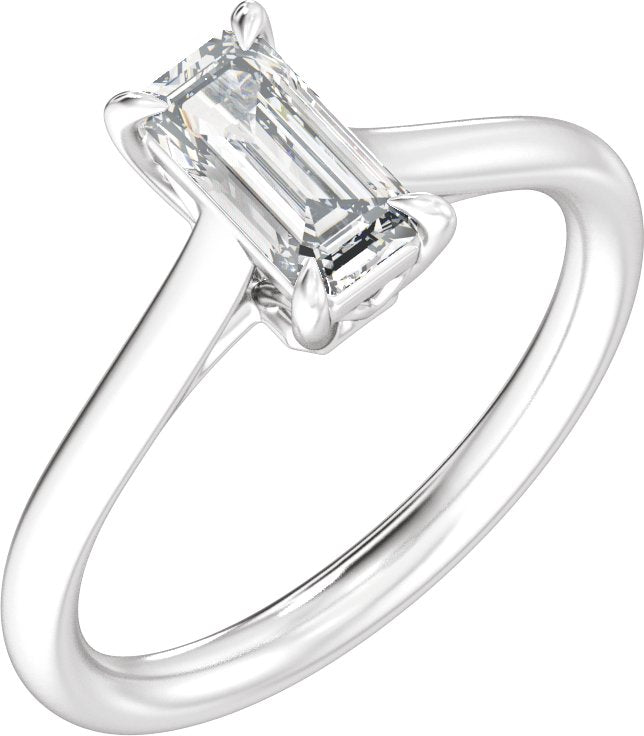 1 Ctw Emerald Lab-Grown Diamond Engagement Ring
