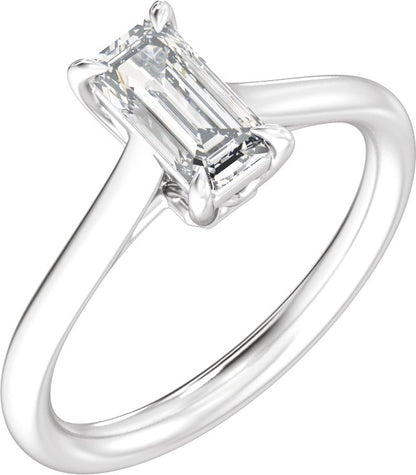 1 Ctw Emerald Lab-Grown Diamond Engagement Ring