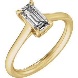 1 Ctw Emerald Lab-Grown Diamond Engagement Ring