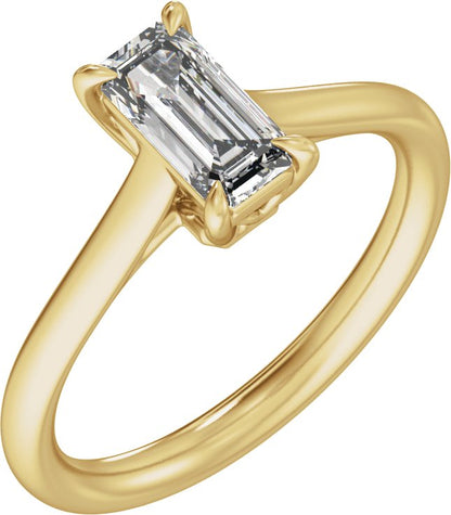 1 Ctw Emerald Lab-Grown Diamond Engagement Ring