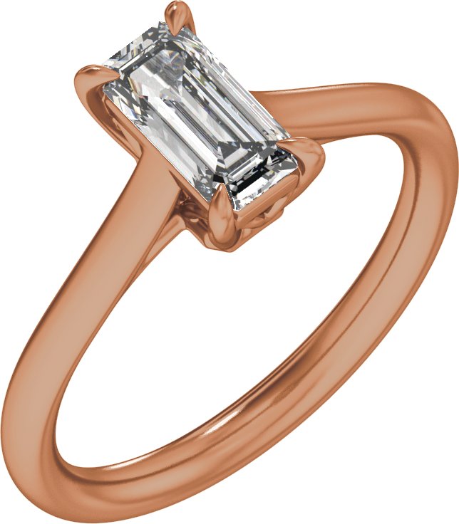 1 Ctw Emerald Lab-Grown Diamond Engagement Ring