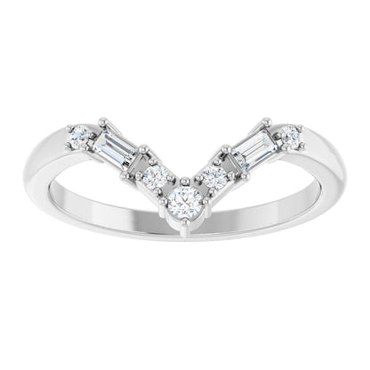 1/6 Ctw Lab-Grown Diamond Contour Band - White Gold - Lab Grown Diamond