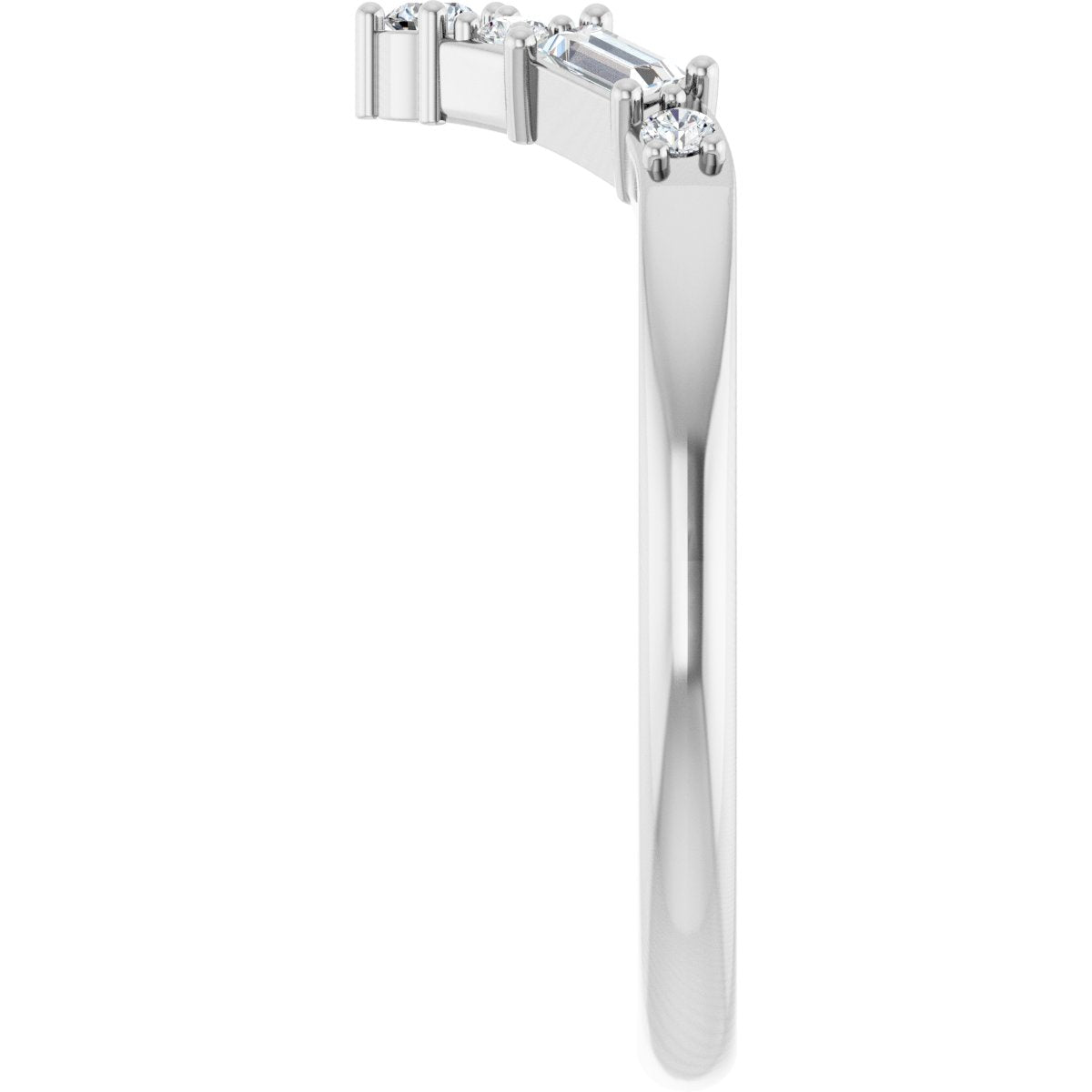 1/6 Ctw Lab-Grown Diamond Contour Band - White Gold - Lab Grown Diamond