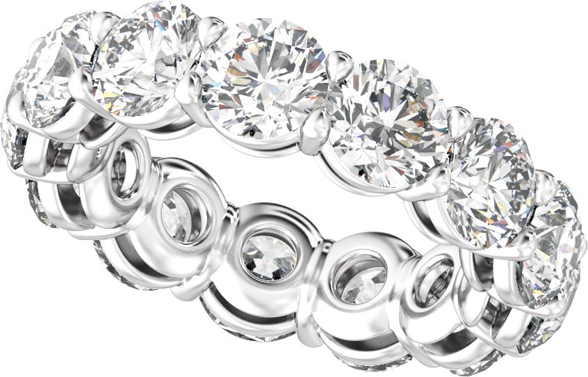 9 3/8 Ctw Lab-Grown Diamond Low Profile Eternity Band - White Gold - Lab Grown Diamond
