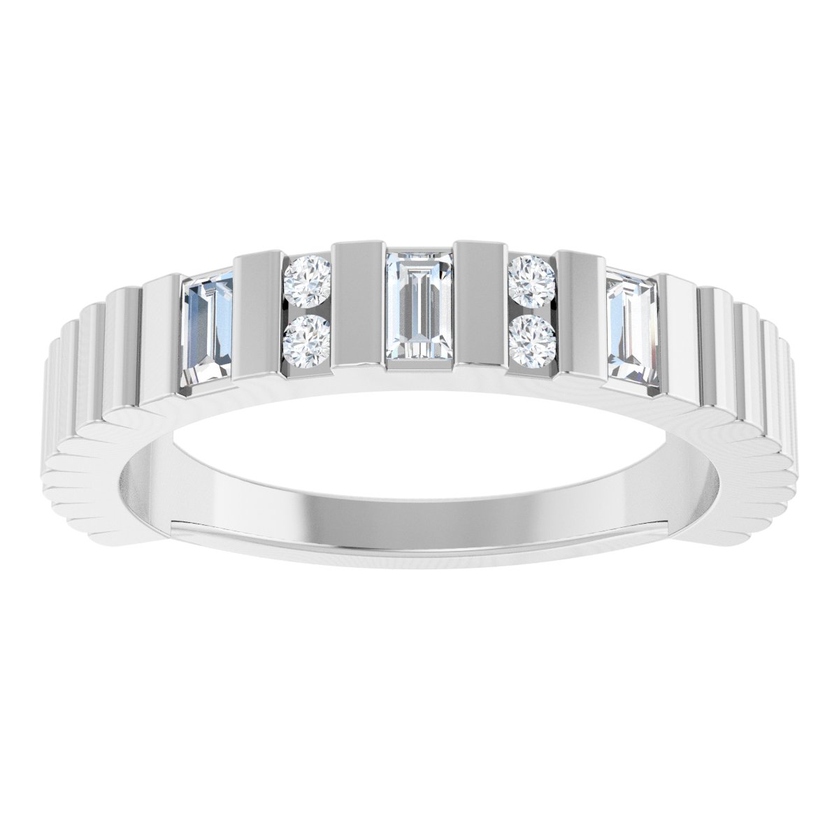 1/4 Ctw Straight Baguette Lab-Grown Diamond Anniversary Band - White Gold - Lab Grown Diamond