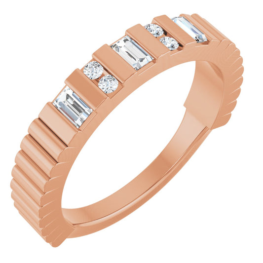 1/4 Ctw Straight Baguette Lab-Grown Diamond Anniversary Band