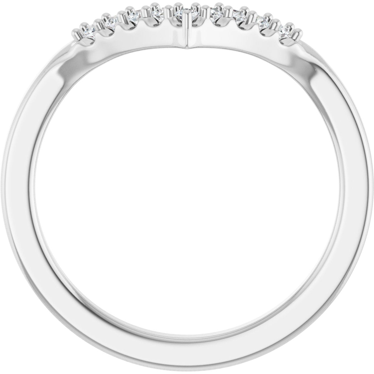 1/8 Ctw Lab-Grown Diamond Contour Band - White Gold - Lab Grown Diamond