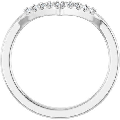1/8 Ctw Lab-Grown Diamond Contour Band - White Gold - Lab Grown Diamond