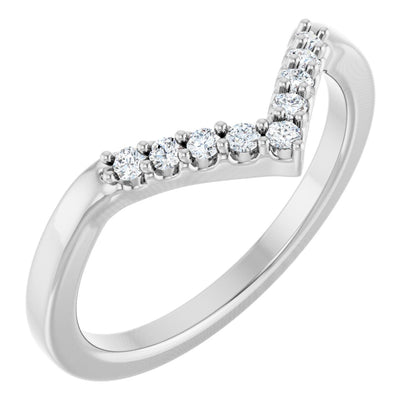 1/8 Ctw Lab-Grown Diamond Contour Band - White Gold - Lab Grown Diamond