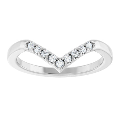 1/8 Ctw Lab-Grown Diamond Contour Band - White Gold - Lab Grown Diamond