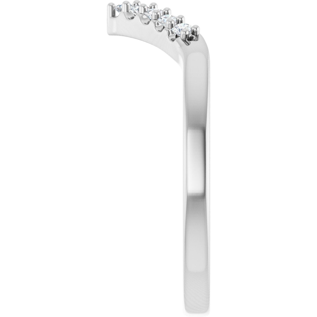 1/8 Ctw Lab-Grown Diamond Contour Band - White Gold - Lab Grown Diamond