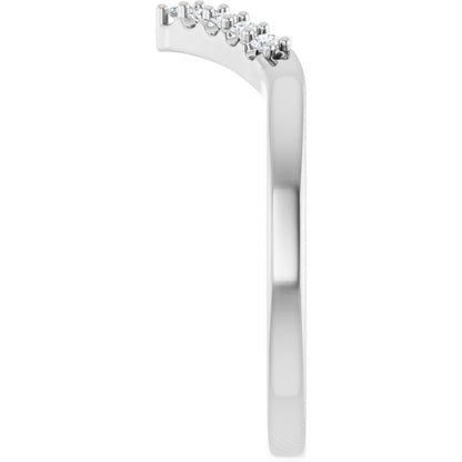 1/8 Ctw Lab-Grown Diamond Contour Band - White Gold - Lab Grown Diamond