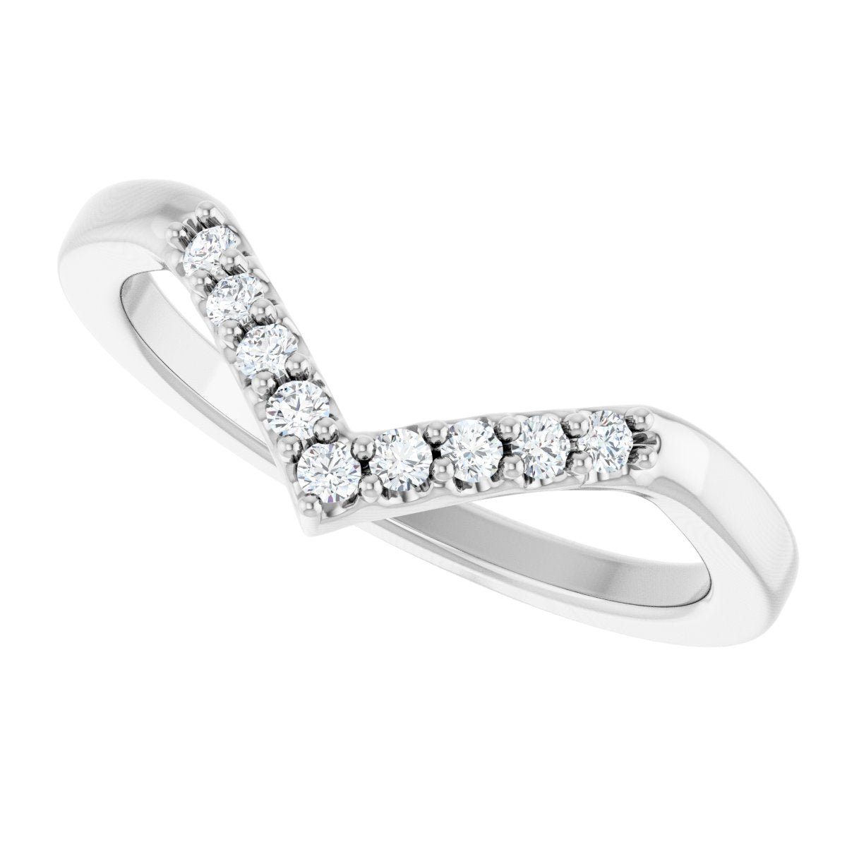 1/8 Ctw Lab-Grown Diamond Contour Band - White Gold - Lab Grown Diamond