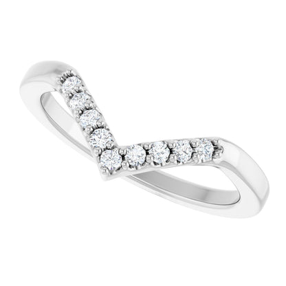 1/8 Ctw Lab-Grown Diamond Contour Band - White Gold - Lab Grown Diamond