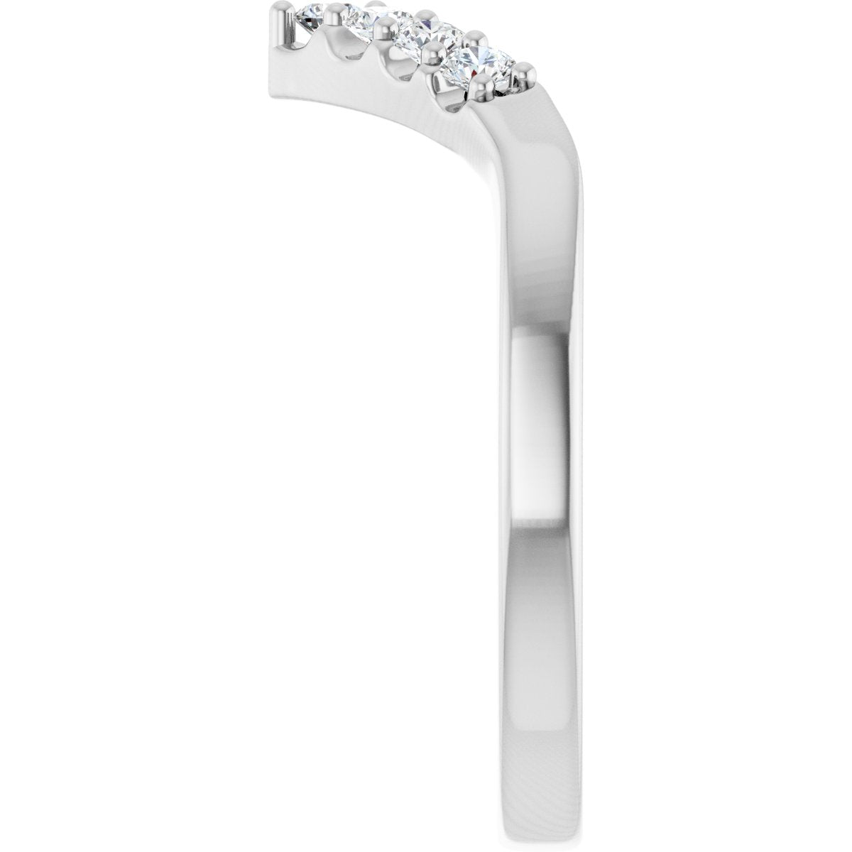 1/6 Ctw Lab-Grown Diamond Contour Band - White Gold - Lab Grown Diamond