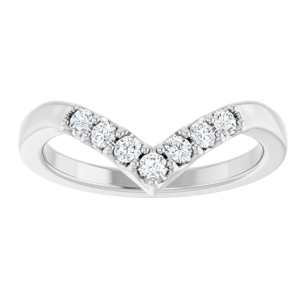 1/6 Ctw Lab-Grown Diamond Contour Band - White Gold - Lab Grown Diamond