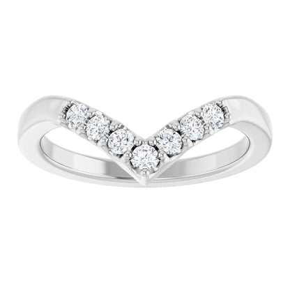 1/6 Ctw Lab-Grown Diamond Contour Band - White Gold - Lab Grown Diamond