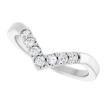 1/6 Ctw Lab-Grown Diamond Contour Band - White Gold - Lab Grown Diamond