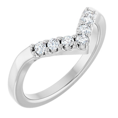 1/6 Ctw Lab-Grown Diamond Contour Band - White Gold - Lab Grown Diamond