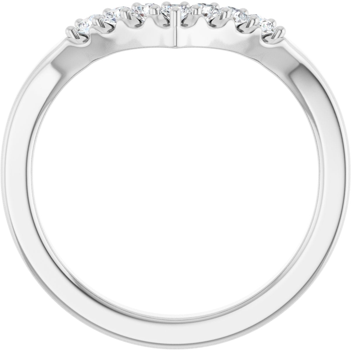 1/6 Ctw Lab-Grown Diamond Contour Band - White Gold - Lab Grown Diamond