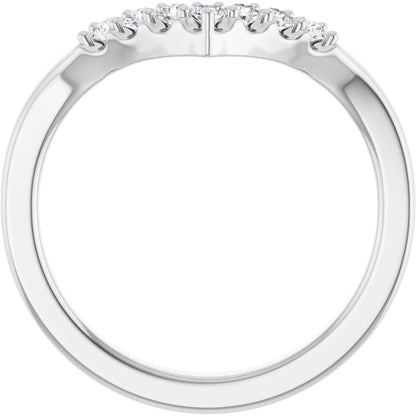 1/6 Ctw Lab-Grown Diamond Contour Band - White Gold - Lab Grown Diamond
