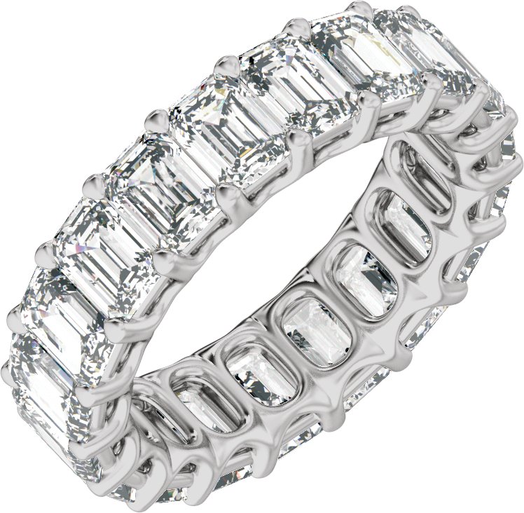 6 Ctw Emerald Lab-Grown Diamond Low Profile Eternity Band