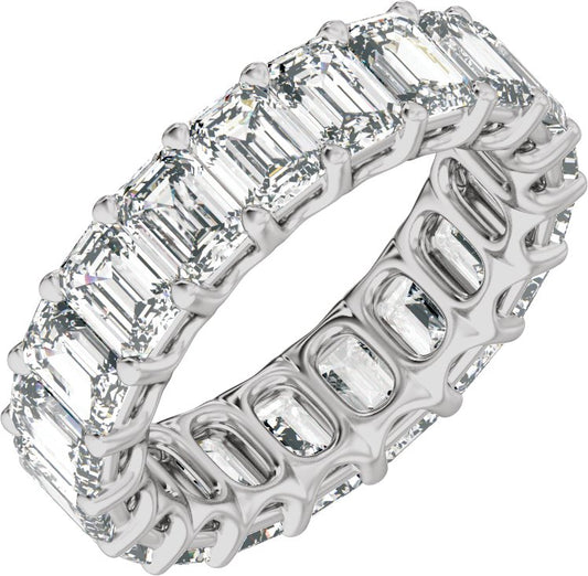 6 Ctw Emerald Lab-Grown Diamond Low Profile Eternity Band