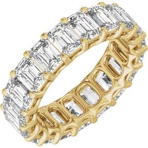 6 Ctw Emerald Lab-Grown Diamond Low Profile Eternity Band