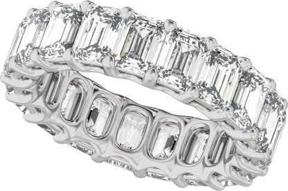 6 Ctw Emerald Lab-Grown Diamond Low Profile Eternity Band - White Gold - Lab Grown Diamond