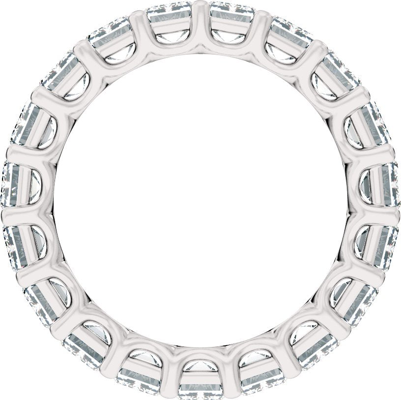 6 Ctw Emerald Lab-Grown Diamond Low Profile Eternity Band - White Gold - Lab Grown Diamond