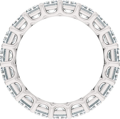 6 Ctw Emerald Lab-Grown Diamond Low Profile Eternity Band - White Gold - Lab Grown Diamond