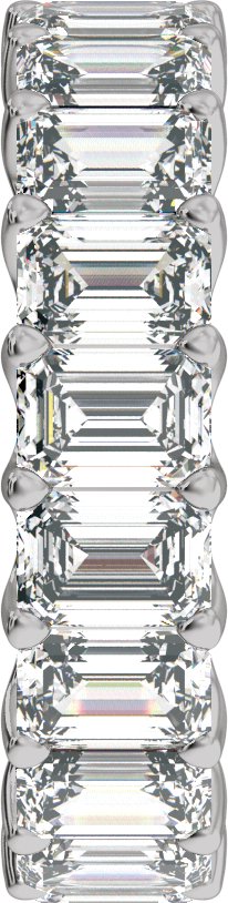 6 Ctw Emerald Lab-Grown Diamond Low Profile Eternity Band - White Gold - Lab Grown Diamond