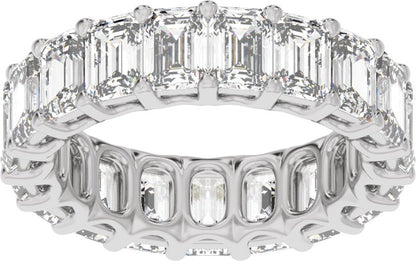 6 Ctw Emerald Lab-Grown Diamond Low Profile Eternity Band - White Gold - Lab Grown Diamond