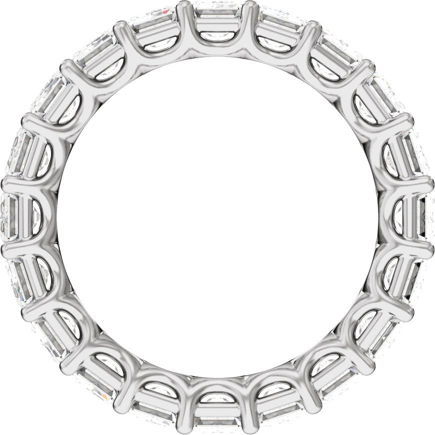 6 1/3 Ctw Emerald Lab-Grown Diamond Low Profile Eternity Band - White Gold - Lab Grown Diamond