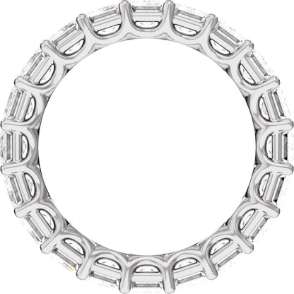 6 1/3 Ctw Emerald Lab-Grown Diamond Low Profile Eternity Band - White Gold - Lab Grown Diamond