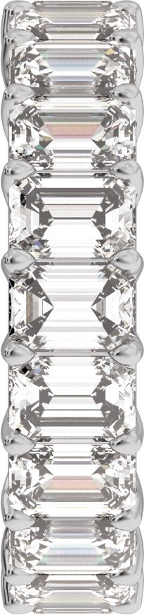 6 1/3 Ctw Emerald Lab-Grown Diamond Low Profile Eternity Band - White Gold - Lab Grown Diamond
